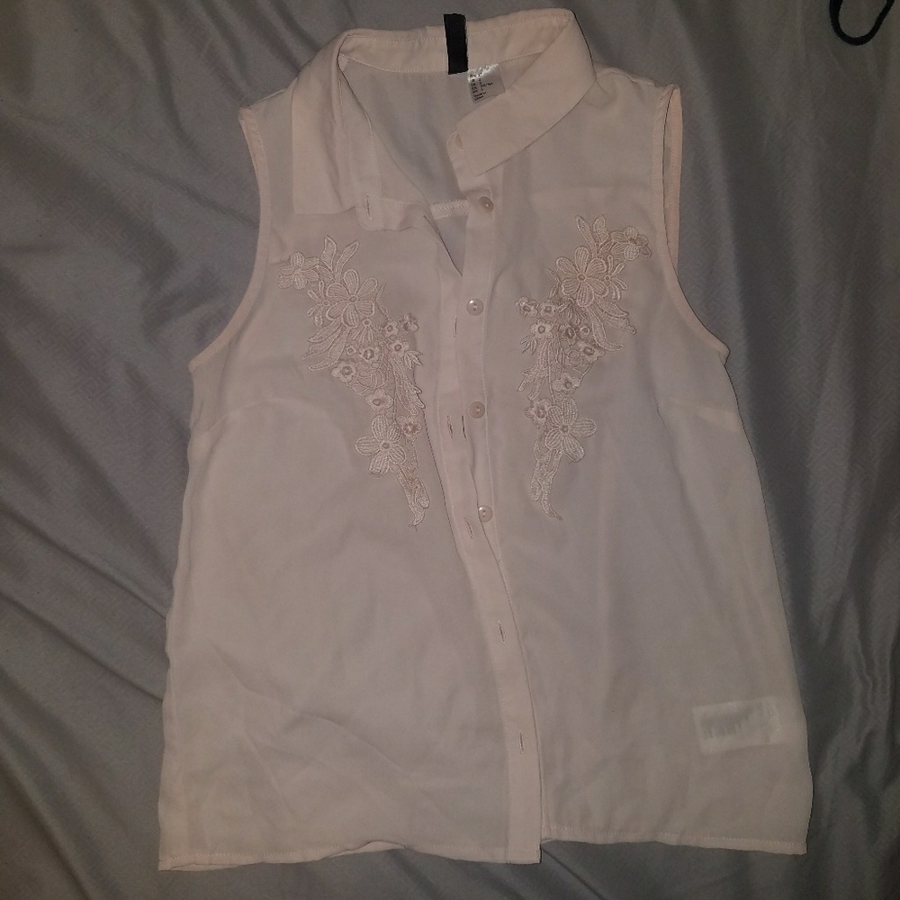 Pink chiffon button up blouse
